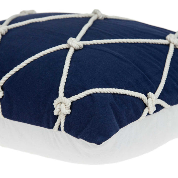 Homeroots 20" X 7" X 20" Nautical Blue Pillow Cover With Poly Insert   334143
