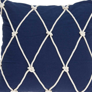 Homeroots 20" X 7" X 20" Nautical Blue Pillow Cover With Poly Insert   334143