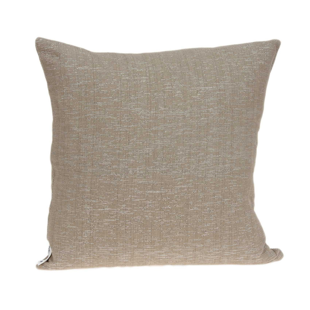 Homeroots 20" X 7" X 20" Charming Transitional Tan Cotton Accent Pillow Cover With Poly Insert   334145