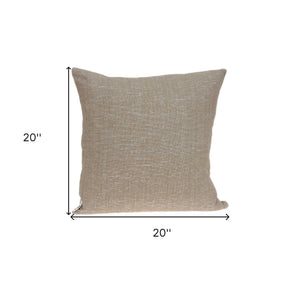 Homeroots 20" X 7" X 20" Charming Transitional Tan Cotton Accent Pillow Cover With Poly Insert   334145