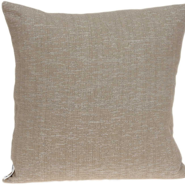 Homeroots 20" X 7" X 20" Charming Transitional Tan Cotton Accent Pillow Cover With Poly Insert   334145