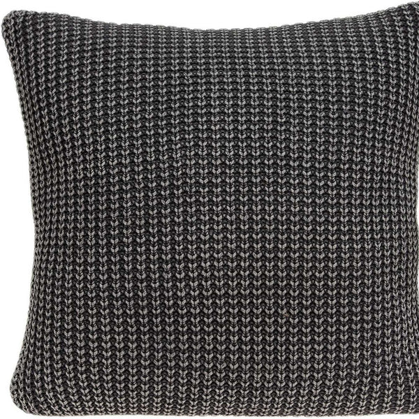 Homeroots 20" X 7" X 20" Transitional Charcoal Pillow Cover With Poly Insert   334146