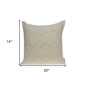 Homeroots 20" X 6" X 14" Transitional Beige Pillow Cover With Poly Insert   334149