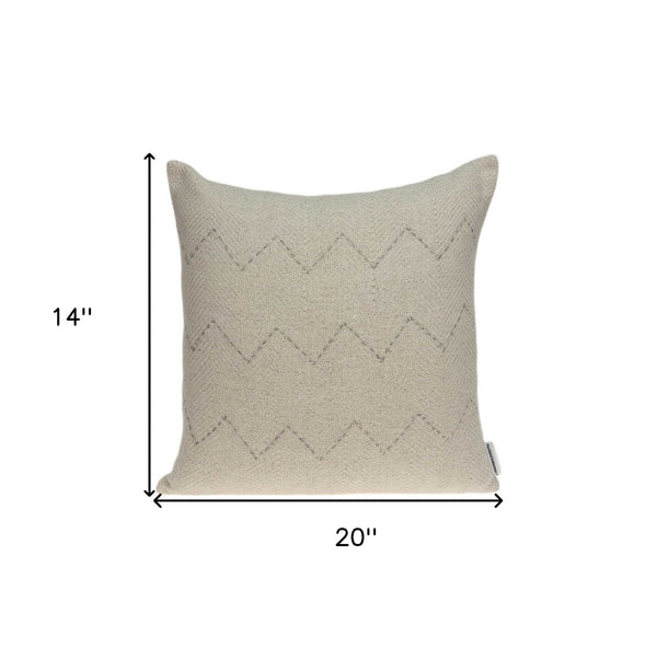Homeroots 20" X 6" X 14" Transitional Beige Pillow Cover With Poly Insert   334149