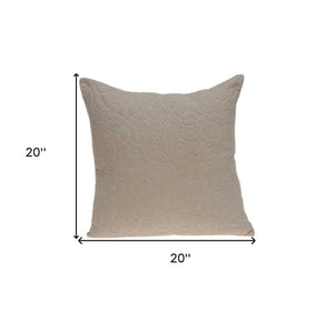 Homeroots 20" X 7" X 20" Elegant Transitional Tan Pillow Cover With Poly Insert   334150