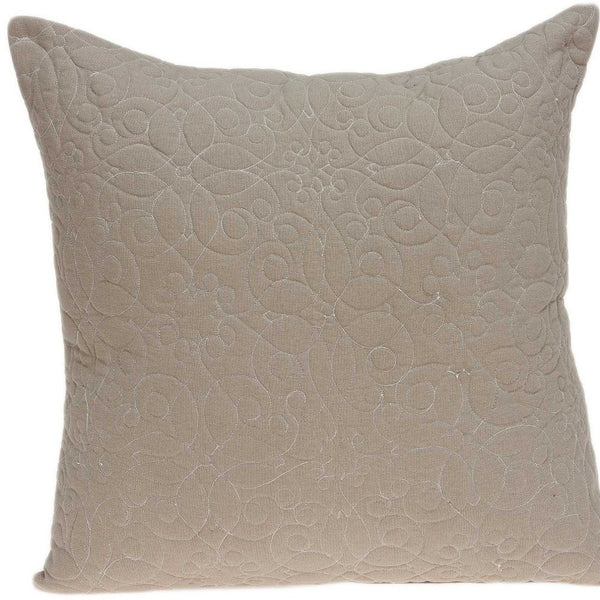 Homeroots 20" X 7" X 20" Elegant Transitional Tan Pillow Cover With Poly Insert   334150