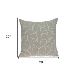 Homeroots 20" X 7" X 20" Elegant Transitional Beige Pillow Cover With Poly Insert   334153