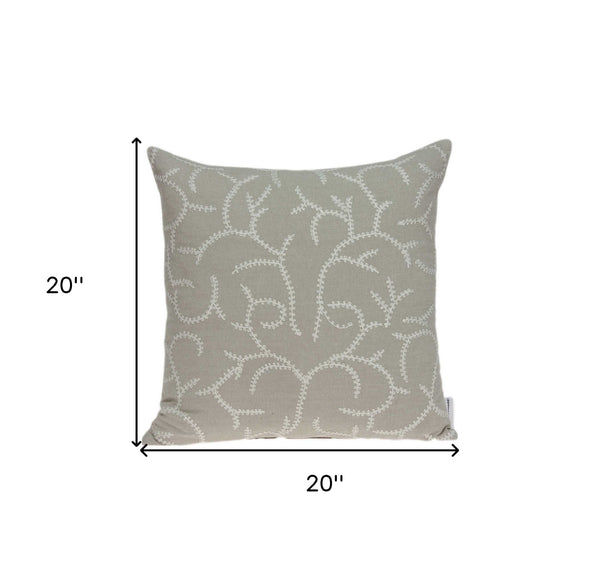Homeroots 20" X 7" X 20" Elegant Transitional Beige Pillow Cover With Poly Insert   334153