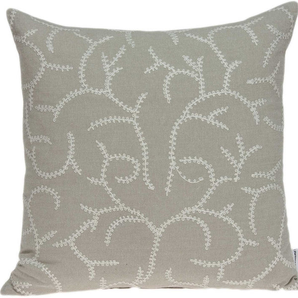 Homeroots 20" X 7" X 20" Elegant Transitional Beige Pillow Cover With Poly Insert   334153