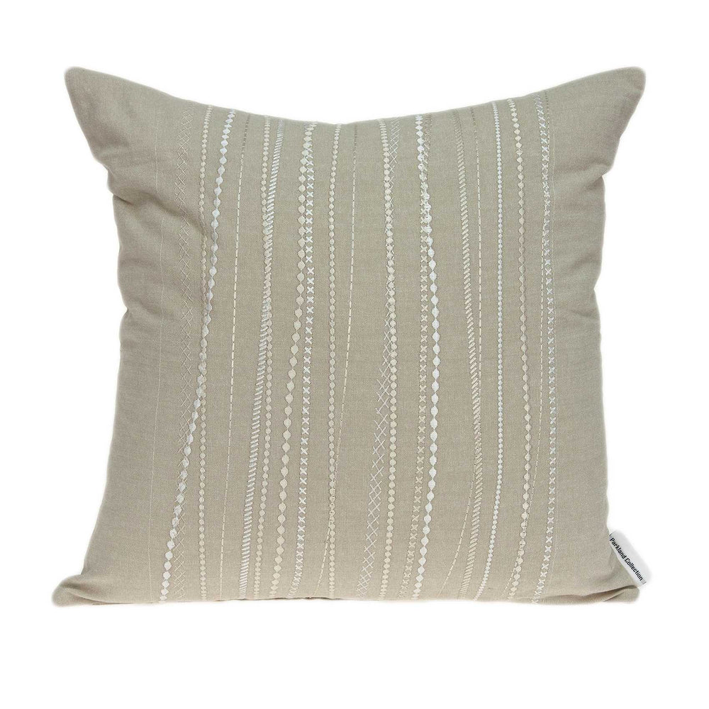 Homeroots 20" Beige Cotton Throw Pillow   334154