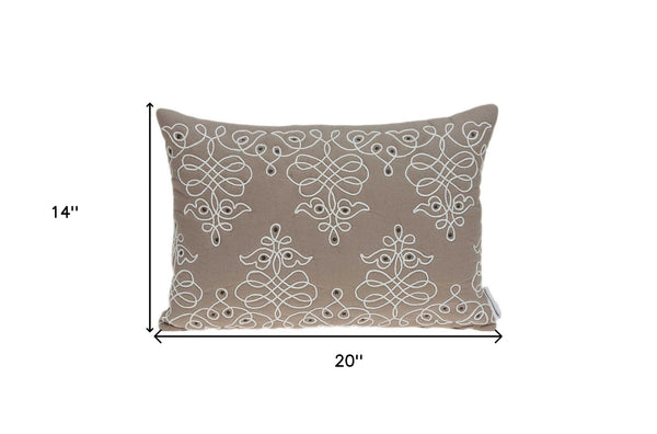 Homeroots 20" X 6" X 14" Traditional Tan Pillow Cover With Poly Insert   334157