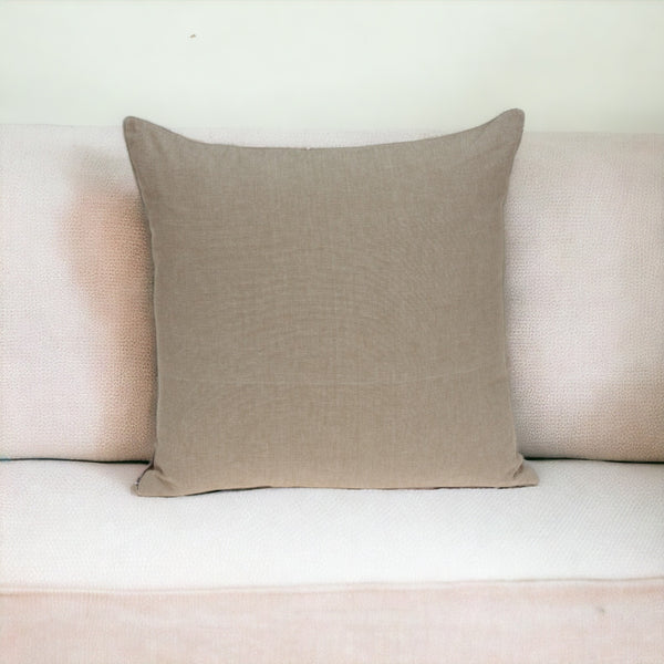 Homeroots 20" Tan Cotton Throw Pillow   334158