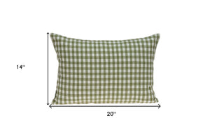 Homeroots 20" X 6" X 14" Tropical Green Pillow Cover With Poly Insert   334159