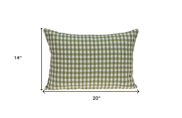 Homeroots 20" X 6" X 14" Tropical Green Pillow Cover With Poly Insert   334159