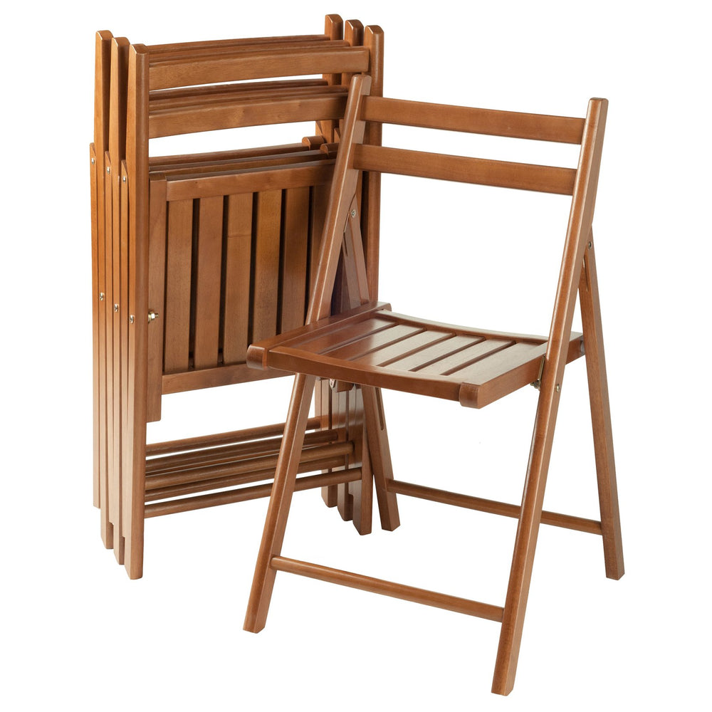 Winsome Wood Robin 4-piece Teak Folding Chair Set - Stylish, Space-saving Design For Home & Outdoor Comfort Teak Solid Wood 33415-winsome-wood