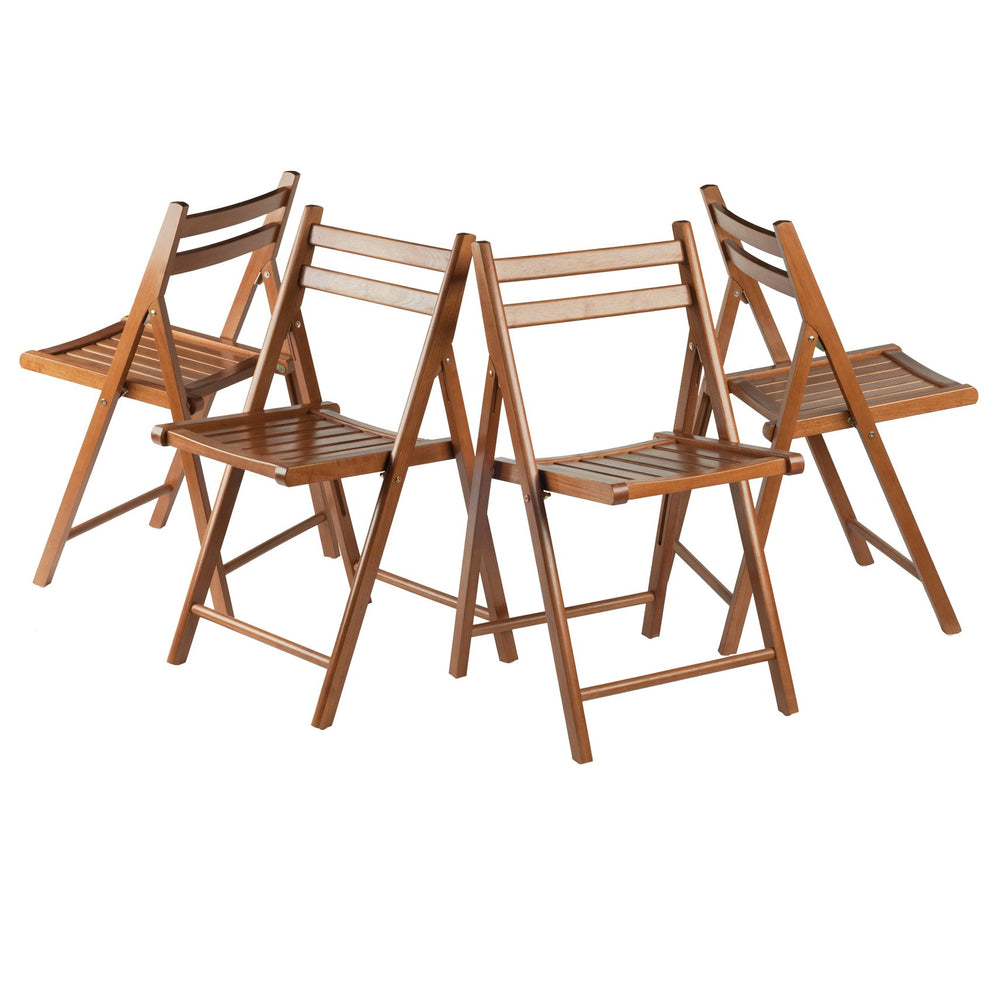 Winsome Wood Robin 4-piece Teak Folding Chair Set - Stylish, Space-saving Design For Home & Outdoor Comfort Teak Solid Wood 33415-winsome-wood