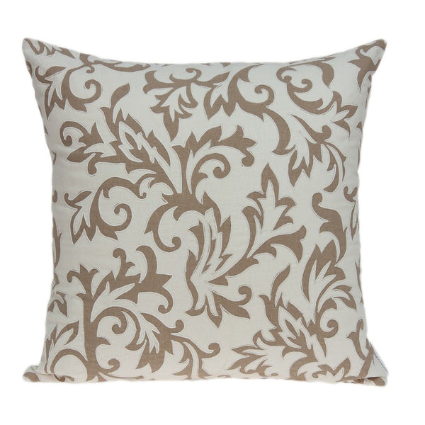 Homeroots 20" Beige Cotton Throw Pillow Cover   334165