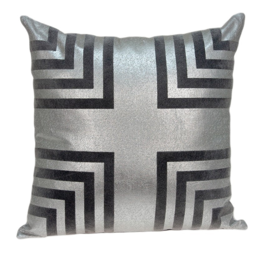Homeroots 20" Gray Faux Leather Throw Pillow   334167
