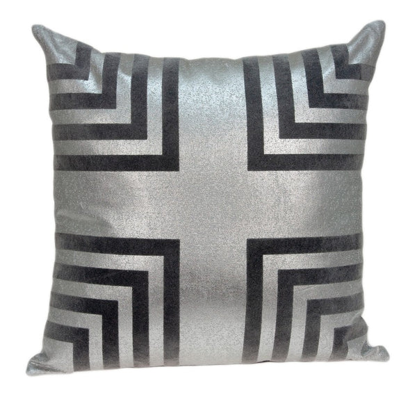 Homeroots 20" Gray Faux Leather Throw Pillow   334167