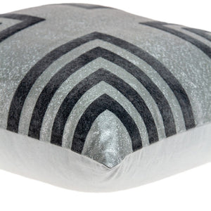 Homeroots 20" Gray Faux Leather Throw Pillow   334167