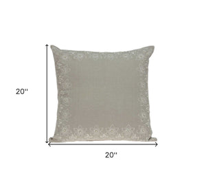 Homeroots 20" X 7" X 20" Decorative Transitional Beige Pillow Cover With Poly Insert   334168