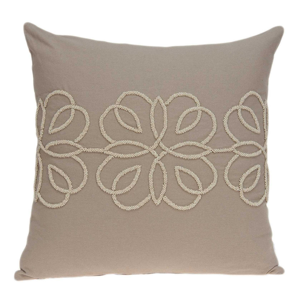 Homeroots 20" X 7" X 20" Stunning Transitional Tan Cotton Pillow Cover With Poly Insert   334185