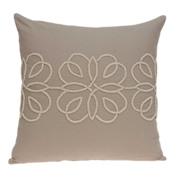 Homeroots 20" X 7" X 20" Stunning Transitional Tan Cotton Pillow Cover With Poly Insert   334185
