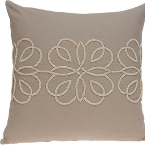 Homeroots 20" X 7" X 20" Stunning Transitional Tan Cotton Pillow Cover With Poly Insert   334185