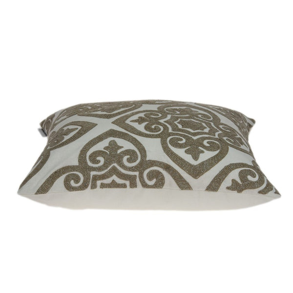 Homeroots 20" X 7" X 20" Bling Ivory Pillow Cover With Poly Insert   334187