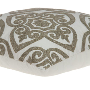 Homeroots 20" X 7" X 20" Bling Ivory Pillow Cover With Poly Insert   334187