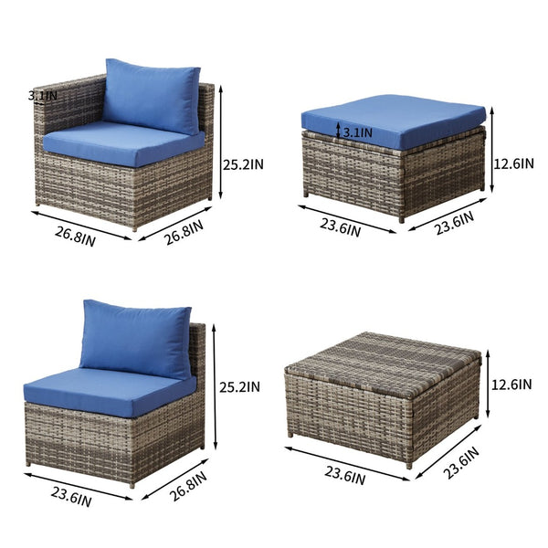 English Elm Patio Sofa With Plush Cushions - Weather-Resistant, Durable Outdoor Seating For Stylish Relaxation B205S00064-GIGA