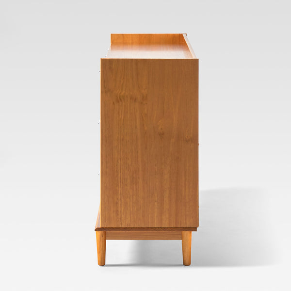 55.1" Solid Wood 6-Drawer Chest with Gallery Caramel LEEBDCA-T Walker Edison