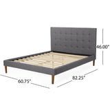 Christopher Knight Home® - Noble House - Upholstery Full Size Bed -Charcoal-Combo