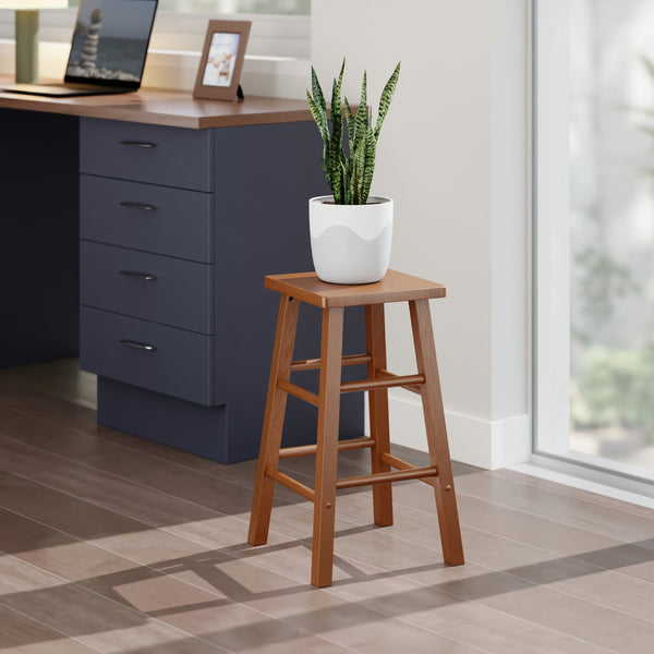 Winsome Wood Carrick Counter Stool - Stylish Teak Finish Bar Stool With Comfortable Seat For Kitchen & Dining Teak Solid Wood 33426-winsome-wood