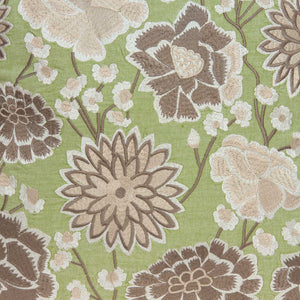 Homeroots 20" X 20" Green Floral Cotton Down Pillow   334295