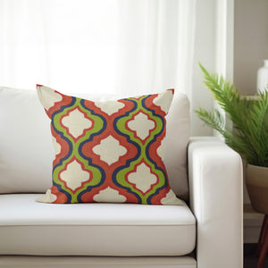 Homeroots 20" X 7" X 20" Handmade Transitional Red And Brown Pillow Cover With Poly Insert   334317