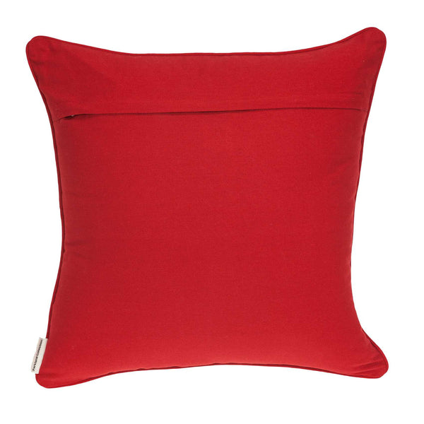 Homeroots 20" X 7" X 20" Handmade Transitional Red And Blue Pillow Cover With Poly Insert   334318