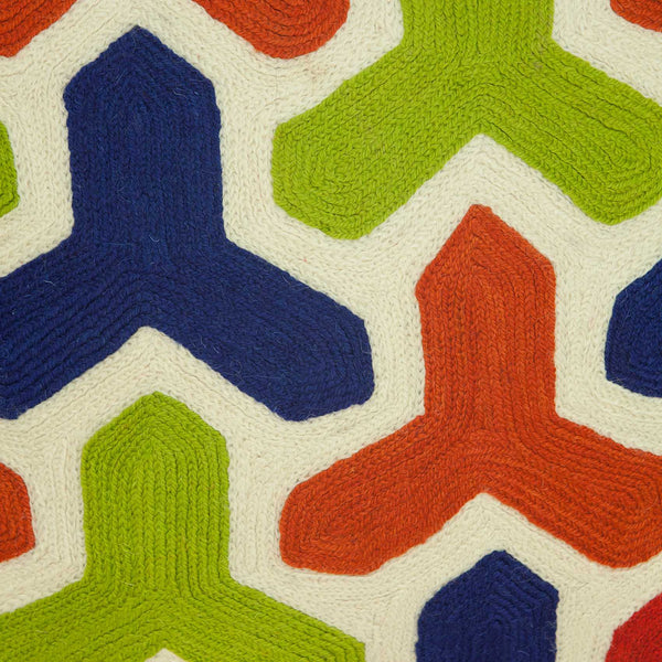 Homeroots 20" X 7" X 20" Handmade Transitional Red And Blue Pillow Cover With Poly Insert   334318