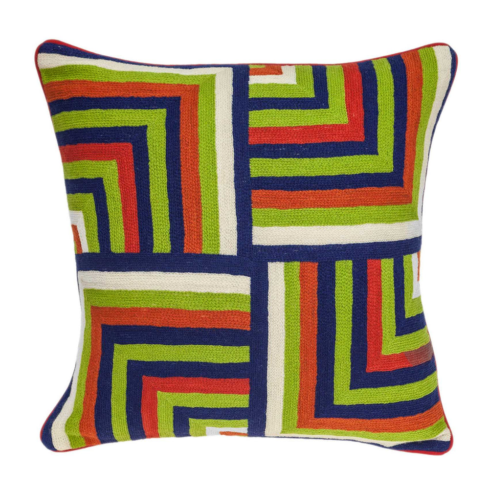 Homeroots 20" X 7" X 20" Handmade Multicolored Accent Pillow Cover With Poly Insert   334319