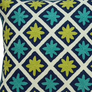 Homeroots 20" X 7" X 20" Handmade Shades Of Green Pillow Cover With Poly Insert   334325