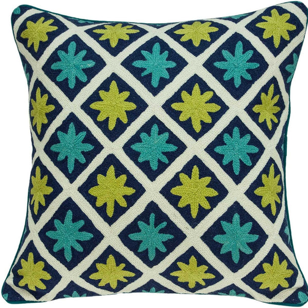 Homeroots 20" X 7" X 20" Handmade Shades Of Green Pillow Cover With Poly Insert   334325