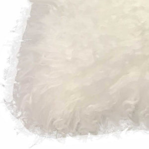 Homeroots 17" Bright White Genuine Tibetan Lamb Fur Pillow With Microsuede Backing   334354