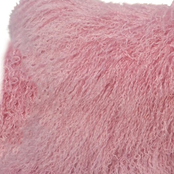 Homeroots 15" X 25" Pink Lambswool Down Lumbar Throw Pillow   334357