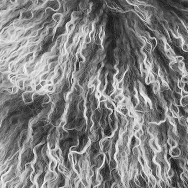 Homeroots 20" Grey Genuine Tibetan Lamb Fur Pillow With Microsuede Backing   334366