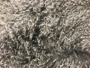 Homeroots 20" Charcoal Genuine Tibetan Lamb Fur Pillow With Microsuede Backing   334378