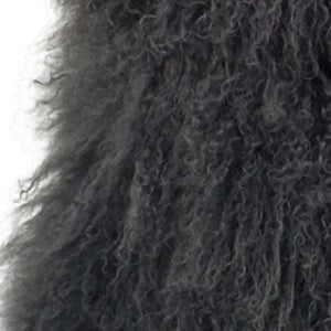 HomeRoots 20" Charcoal Genuine Tibetan Lamb Fur Pillow - Plush Comfort, Durable Microsuede Back, Chic Accent 334378