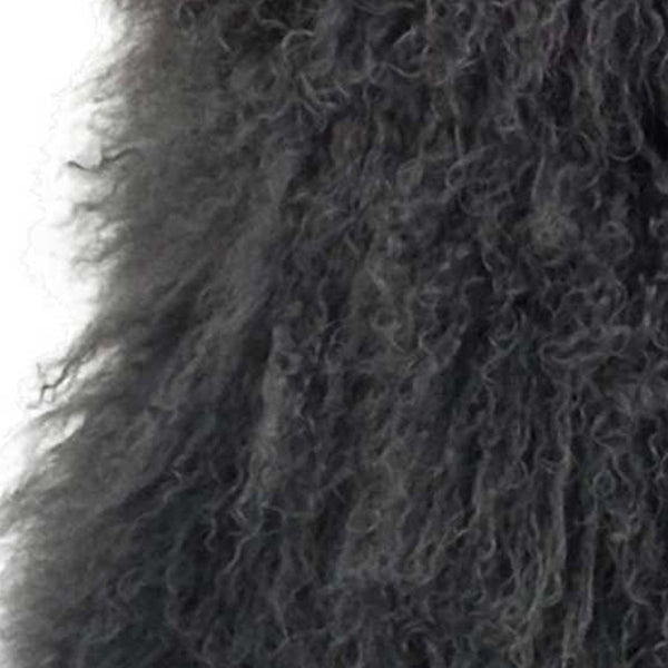 HomeRoots 20" Charcoal Genuine Tibetan Lamb Fur Pillow - Plush Comfort, Durable Microsuede Back, Chic Accent 334378