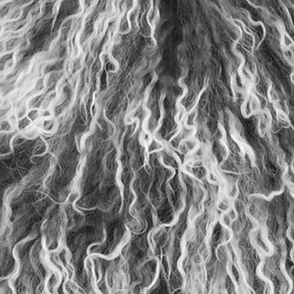 Homeroots 24" Grey Genuine Tibetan Lamb Fur Pillow With Microsuede Backing   334380