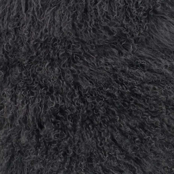 Homeroots 24" Charcoal Genuine Tibetan Lamb Fur Pillow With Microsuede Backing   334392