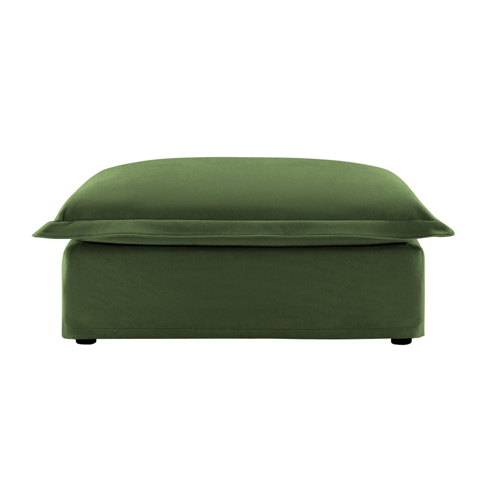 English Elm Koala Chenille Ottoman Plush High Density Foam Seating with Washable Cover W3041P240138